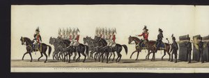 Teil der Panoramansicht des gesamten Trauerzugs von Arthur, Herzog von Wellington von Henry Jr and Sala Alken
