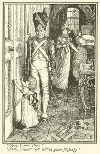 "Öffne, ich will Papa". "Sire, ich darf Ihre Majestät nicht hereinlassen" von Henry Justice Ford