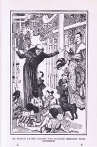 St. Franz Xaver lehrt die japanischen Kinder ihren Katechismus, 1912 von Henry Justice Ford