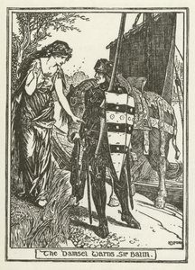 Die Jungfrau warnt Sir Balin von Henry Justice Ford