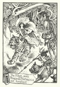 Der König sieht Prinzessin Mutinosa auf der Jagd von Henry Justice Ford