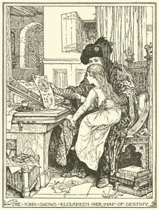 Der König zeigt Elisabeth ihre Schicksalskarte von Henry Justice Ford