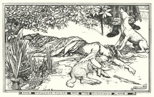 Die Prinzessin Pulja und das ermordete Lamm (Lithografie)