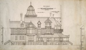 Haus für Mr. S.W. Allerton, Lake Geneva, Wisconsin: Westansicht von Henry Lord Gay