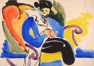 Kalligraphie #2 Frau auf Stuhl, 1914-1918