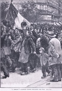 Eine Berliner Pariser Menge erklärt den Krieg