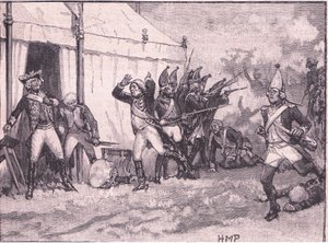 Überraschung für Friedrich bei Hochkirch AD 1758 von Henry Marriott Paget
