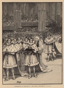 Die Krönung von König Wilhelm IV.: Der königliche Prozession (Gravur) von Henry Marriott Paget
