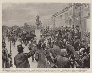 Die französische Präsidentschaftswahl, M. Loubet verlässt Versailles nach seiner Wahl zum Präsidenten