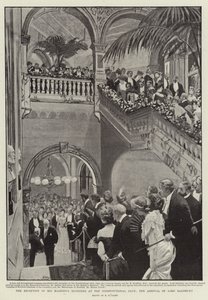 Der Empfang der Minister Seiner Majestät im Constitutional Club, die Ankunft von Lord Salisbury
