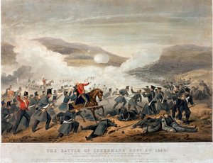 Die Schlacht von Inkermann am 5. November 1854, graviert von Edmund Walker, 1854