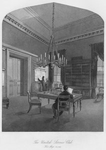 Der United Service Club. Der Kartenraum, ca. 1841