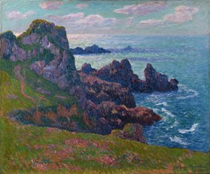 Ruhiges Wetter, Küste an der Pointe de Pern, Ushant von Henry Moret