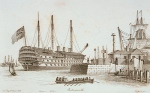 Skizzen von Schiffen im Hafen von Portsmouth