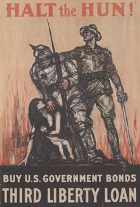 Stoppt den Hunnen! Kauft US-Regierungsanleihen, Dritter Liberty Loan, ca. 1918 von Henry Patrick Raleigh