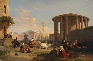 Der Tempel der Vesta, die Piazza di Bocca di Verita von Henry Penry Williams