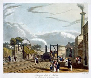 Wasseraufnahme in Parkside, Liverpool und Manchester Railway, 1833 von Henry Pyall
