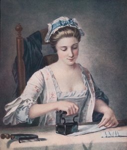 Eine Wäscherin beim Bügeln, um 1765, 1905 von Henry Robert Morland