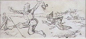 Der angegriffene Golfer, Illustration aus dem 