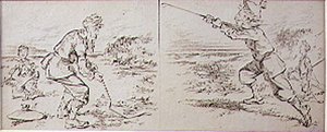 Der Golfer von einem Windstoß gestört, Illustration aus der Zeitschrift 