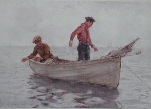 Jungen angeln vor Newlyn