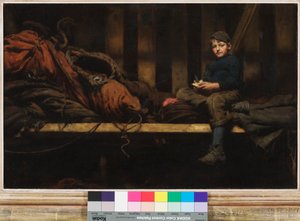 Essenszeit - Ambrose Rouffignac im Segelloft von Henry Scott Tuke