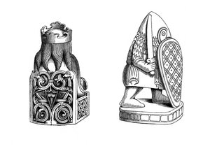Schachfiguren, 12. Jahrhundert, 1843