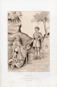 Lydgate überreicht sein Buch dem Earl of Salisbury, 1426, 1843