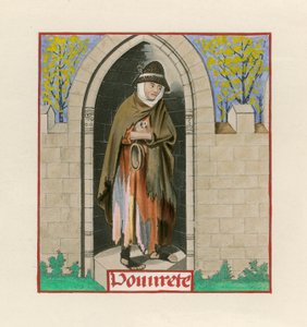 Armut, aus dem Roman de la Rose, ca. 1480, im British Museum, Harl M S 4425