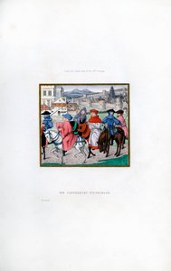 Die Canterbury-Pilgerfahrt, Ende des 15. Jahrhunderts, 1843 von Henry Shaw