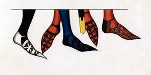Die Strümpfe und Schuhe, die von Prinzen am Hof von Edward III. getragen wurden, 1312-1377, 1840 von Henry Shaw