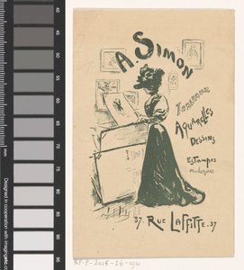 Visitenkarte der Kunsthandlung A. Simon in Paris