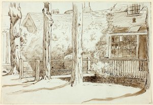 Haus und alte Bäume