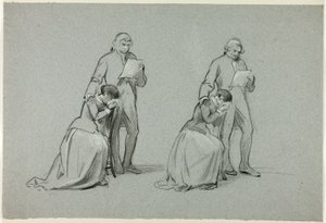 Zwei Skizzen: Vater und Tochter