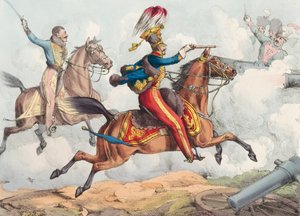 Eine Kavallerieattacke in einer Schlacht des 19. Jahrhunderts von Henry Thomas (after) Alken