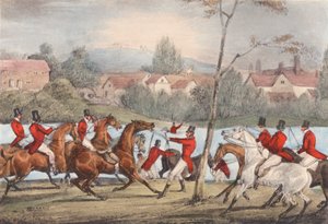 Mytton schwimmt die Severn bei Uppington Ferry, "Wer sich einen Sportler nennt, folge mir!" von Henry Thomas (after) Alken
