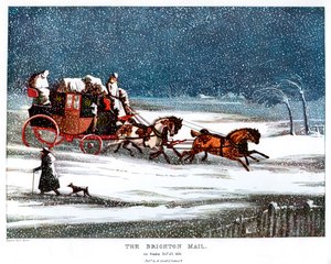 Die Brighton-Post am Weihnachtstag, 1836 1905 von Henry Thomas Alken