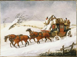 Der Dover-nach-London Kutschwagen: Im Winter von Henry Thomas Alken
