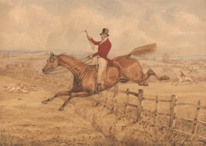 Überqueren eines Zauns und gut ins nächste Feld kommen von Henry Thomas Alken