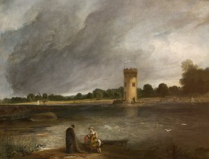 Tabley-See und Turm, der Sitz von Sir John Leicester, Bt von Henry Thomson