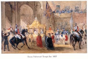 Königin Victoria am Temple Bar, London, 1837