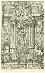Altar und Schrein des Heiligen Ignatius in der Kirche des Gesu, Rom (Gravur) von Henry William Brewer