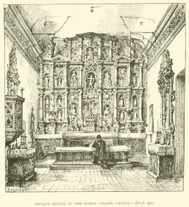 Private Kapelle des Borgia-Palastes, Gandia (Gravur) von Henry William Brewer