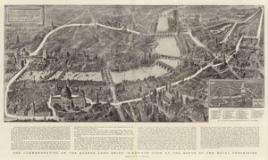 Die Feier des langen Regierungsjubiläums der Königin, Vogelperspektive der Route des königlichen Prozessions