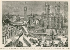Das Jubiläum Ihrer Majestät der Königin - Ankunft der Kutsche der Königin an der Westminster Abbey von Henry William Brewer