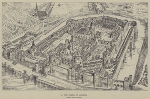 Der Tower von London, vom Süden von Henry William Brewer