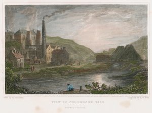 Hochöfen zur Eisenproduktion in Coalbrookdale, Shropshire, ca. 1830 von Henry Winsor Bond