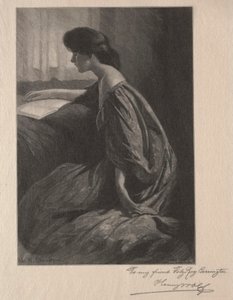 Mädchen liest am Fenster