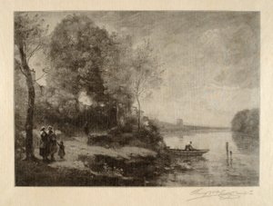 Der Fluss am fernen Turm von Henry Wolf