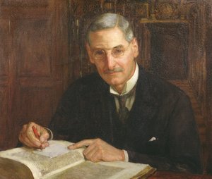 Porträt von Percy Stafford Allen (1869-1933) Präsident des Corpus Christi College, Oxford und Erasmus-Gelehrter von Herbert Arnould Olivier